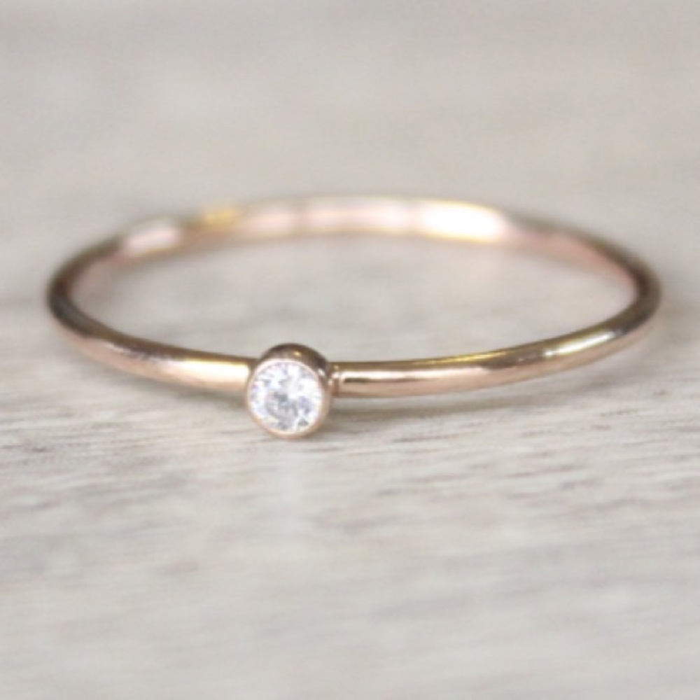 LAST CHANCE 14k gold solitaire lab diamond ring